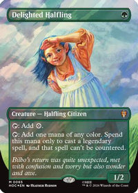 Delighted Halfling (Borderless) (Surge Foil) -  Foil (HOC-065) - The Hobbit: Eternal-Legal