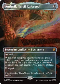 Anduril, Narsil Reforged (Borderless) (Surge Foil) -  Foil (HOC-080) - The Hobbit: Eternal-Legal