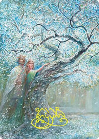 Flowering of the White Tree Art Card (Gold-Stamped Signature) -  (ASHOB-027) - Art Series: The Hobbit