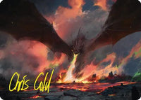 Smaug, the Great Calamity Art Card (Gold-Stamped Signature) -  (ASHOB-017) - Art Series: The Hobbit