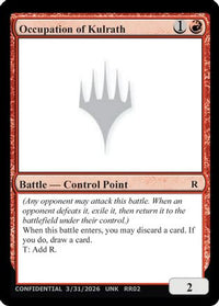 Occupation of Kulrath -  (UNK-) - Un-Known Event Playtest Cards