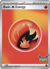 Basic Fire Energy (30th Celebration) (010) [MEE Mega Evolution Energies] Holofoil - Futuristic Rare