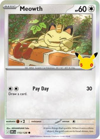 Meowth (113/128) [ME 30th Celebration] Holofoil - Common