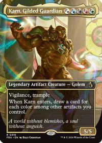Karn, Gilded Guardian (Borderless) -  Foil (FRA-316) - Reality Fracture