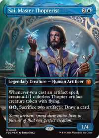 Sai, Master Thopterist (Borderless) -  Foil (FDC-005) - Commander: Foundations