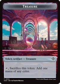 Treasure // Clue Token Double-Sided Token -  Foil (SOS-12 // 14) - Secrets of Strixhaven