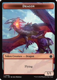 Dragon (0008) // Treasure Double-Sided Token -  (FDC-8 // 16) - Commander: Foundations