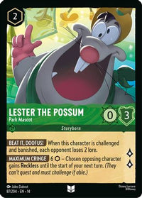 Lester the Possum - Park Mascot (87/204) Cold Foil - Hyperia City