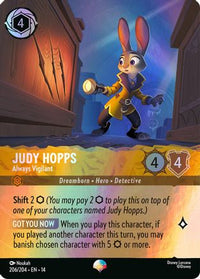 Judy Hopps - Always Vigilant (Epic) (206/204) Holofoil - Hyperia City