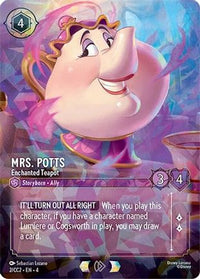 Mrs. Potts - Enchanted Teapot (2) Holofoil - Disney Lorcana Promo Cards