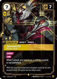 Jarvan IV, Royal Heir (Alternate Art) (133a/167) - Radiance Foil
