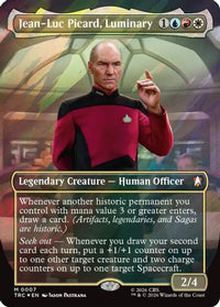 Jean-Luc Picard, Luminary (Borderless) (Surge Foil) -  Foil (TRC-007) - Commander: Star Trek