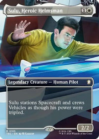 Sulu, Heroic Helmsman (Borderless) -  Foil (TRC-185) - Commander: Star Trek