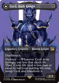 Cecil, Dark Knight // Cecil, Redeemed Paladin -  (Borderless) Foil (FIN-525) - FINAL FANTASY