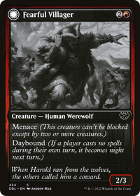 Fearful Villager // Fearsome Werewolf [Innistrad: Double Feature]