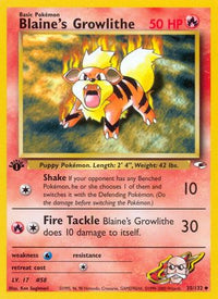 Blaine's Growlithe (35) (35) 035  - Unlimited Gym Heroes - Uncommon