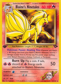 Blaine's Ninetales 021  - Unlimited Gym Challenge - Rare