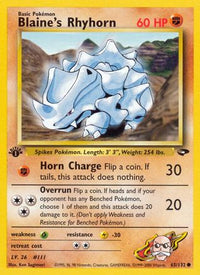 Blaine's Rhyhorn 065  - Unlimited Gym Challenge - Common