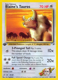 Blaine's Tauros 064  - Unlimited Gym Heroes - Common