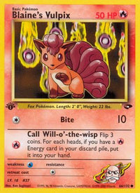 Blaine's Vulpix 066  - Unlimited Gym Challenge - Common