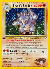 Brock's Rhydon (002/132) [Gym Heroes] Unlimited Holofoil - Holo Rare