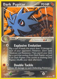 Dark Pupitar - 040/109/109  Team Rocket Returns - Uncommon