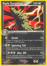 Dark Tyranitar - 019/109/109  Team Rocket Returns - Rare