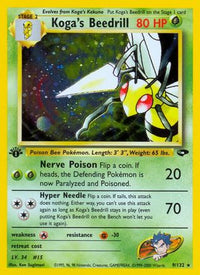 Koga's Beedrill 009  Gym Challenge - Holo Rare