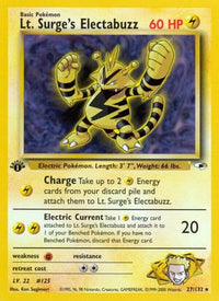 Lt. Surge's Electabuzz (27) (27) 027  - 1st Edition Gym Heroes - Rare