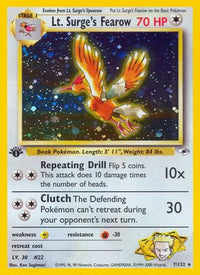 Lt. Surge's Fearow (007/132) [Gym Heroes] 1st Edition Holofoil - Holo Rare