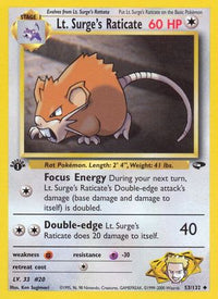 Lt. Surge's Raticate 053  - 1st Edition Gym Challenge - Uncommon