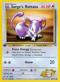 Lt. Surge's Rattata 082  - 1st Edition Gym Heroes - Common