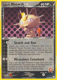 Rocket's Meowth 046/109  Team Rocket Returns - Uncommon