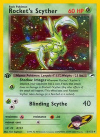 Rocket's Scyther 013  Gym Heroes - Holo Rare