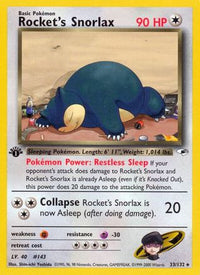 Rocket's Snorlax 033  - Unlimited Gym Heroes - Rare