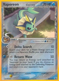 Vaporeon (Delta Species)  - Reverse Holofoil Delta Species - Holo Rare