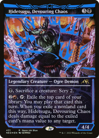 Hidetsugu, Devouring Chaos (Neon Ink Blue) [Kamigawa: Neon Dynasty]