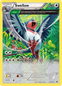 Swellow (72 Delta) (72 Delta) 072  - Holofoil XY  Roaring Skies - Holo Rare