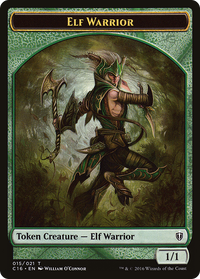 Elf Warrior // Zombie Double-Sided Token [Commander 2016 Tokens]