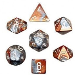 Chessex 7-Die Set Dice Cube Gemini Copper/Steel