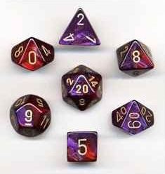 Chessex 7-Die Set Dice Cube Gemini Purple/Red