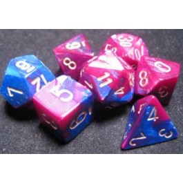 Chessex 7-Die Set Dice Cube Gemini Blue-Purple/Gold