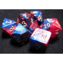 Chessex 7-Die Set Dice Cube Gemini Blue-Red/Gold