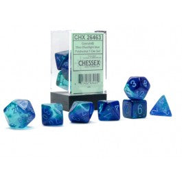 Chessex 7-Die Set Dice Cube Gemini Blue-Blue/Light Blue