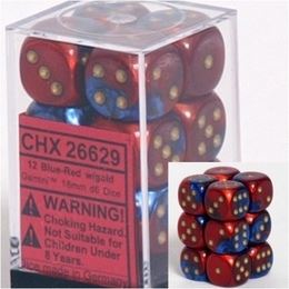 Chessex 16mm Dice Cube Gemini Blue-Red/Gold