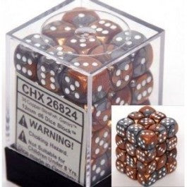 Chessex 12mm Dice Cube Gemini Copper/Steel