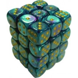 Chessex 12mm Dice Cube Gemini Purple-Teal/Gold