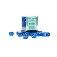 Chessex 12mm Dice Cube Gemini Blue-Blue/Light Blue (36 dice)