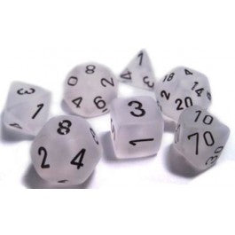 Chessex 7-Die Set Dice Cube Frosted Clear/Black