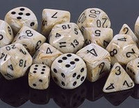 Chessex Polyhedral Set Marble Ivory/Black